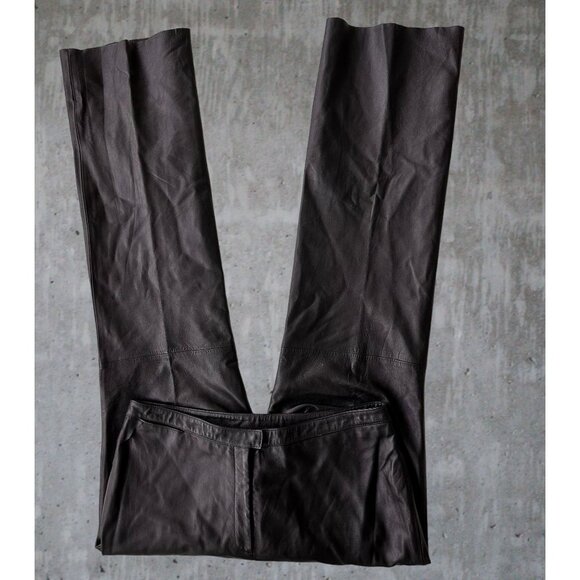 VTG Express World Black Leather Pants Size 11/12 High Rise Straight Leg … - Picture 4 of 12